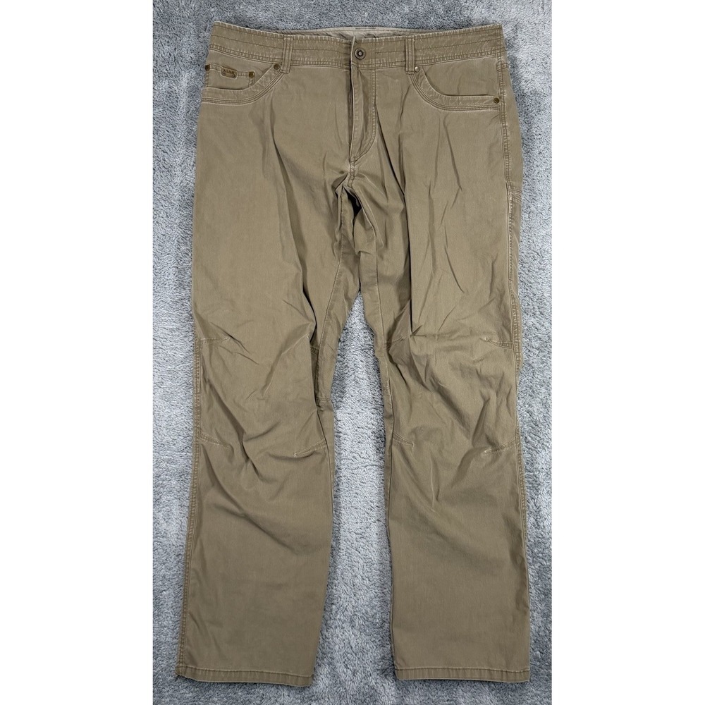 Kuhl Revolvr Pants Men 38x33* Brown Canvas Patina Dye Outdoor Hiking Cargo